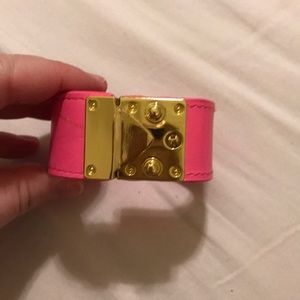 Cc Skye Pink Leather Bracelet cuff